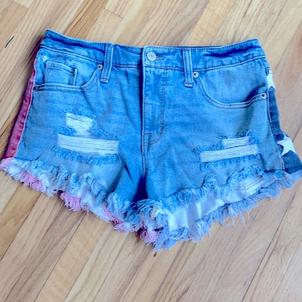 High Rise Stars and Stripes Jean shorts